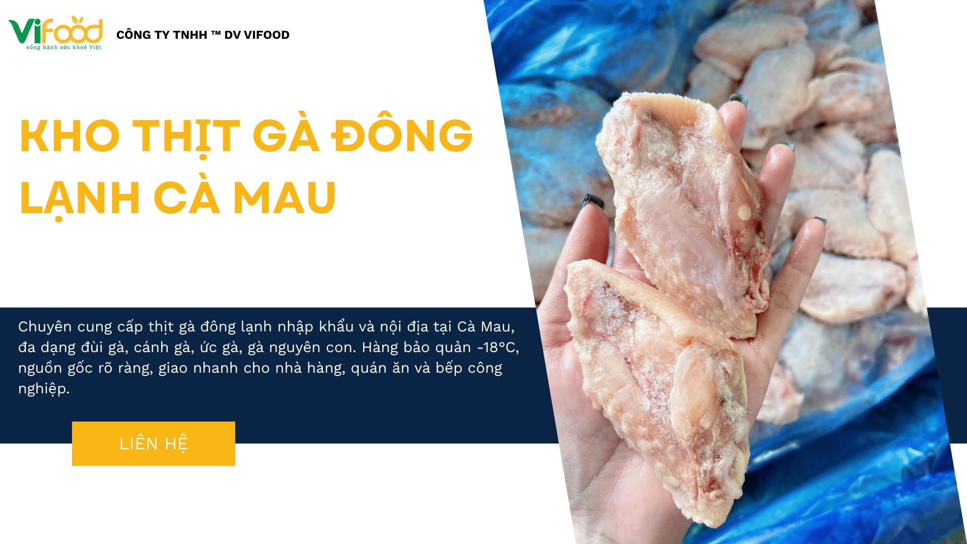 Thịt Gà Đông Lạnh Cà Mau – VIFOOD | Nguồn Gà Nhập Khẩu Giá Sỉ Toàn Tỉnh