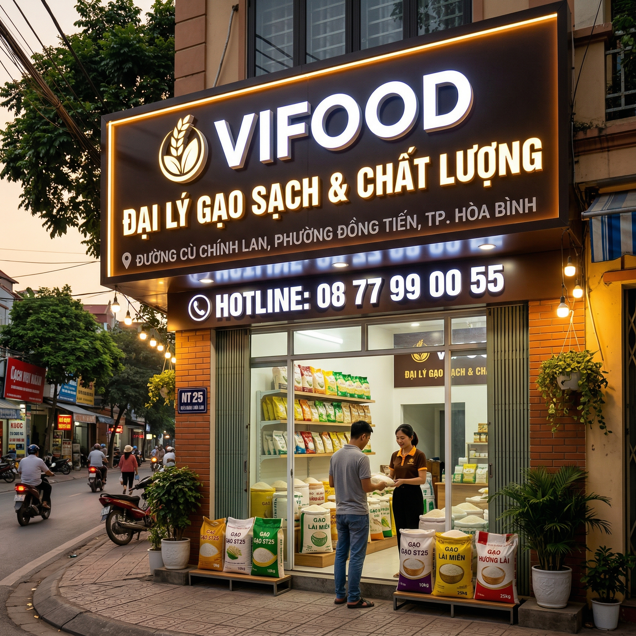 đại lý gạo hòa bình giá sỉ