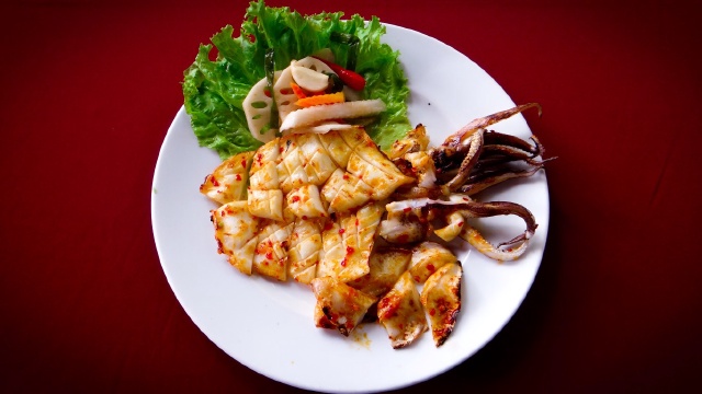 mực lá nướng muối ớt
