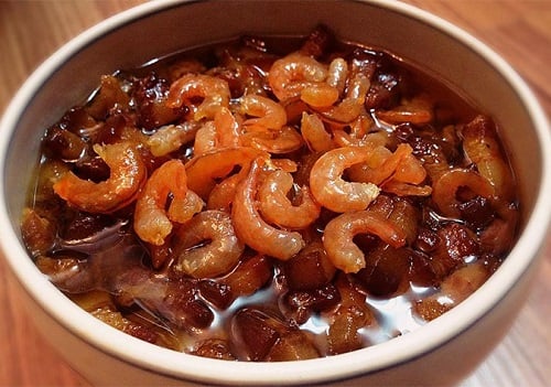 món ngon từ khô tôm nõn nhỏ