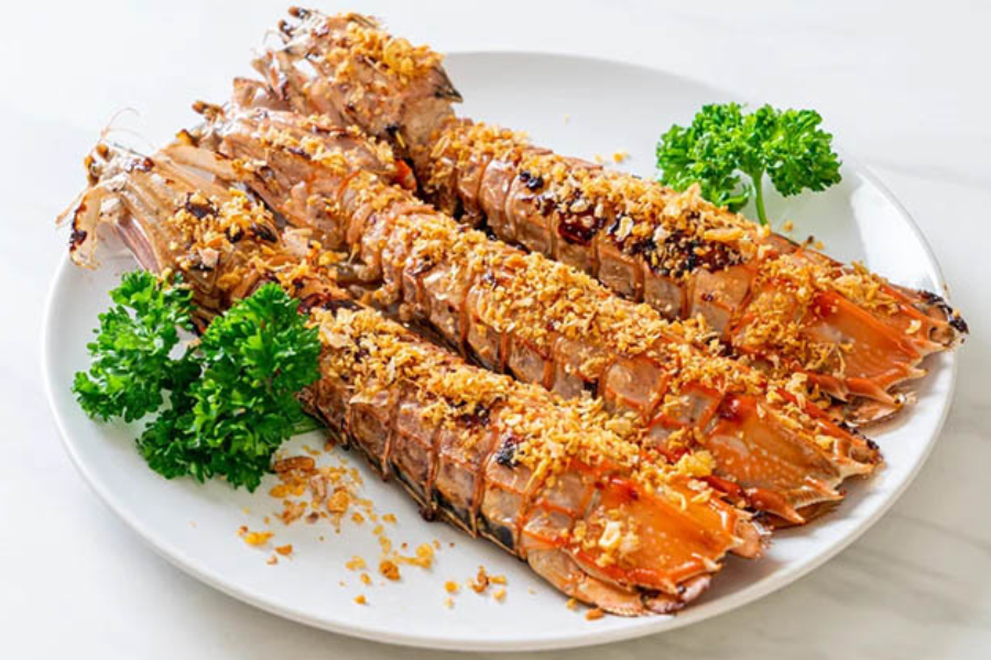 tôm tít gạch cháy tỏi