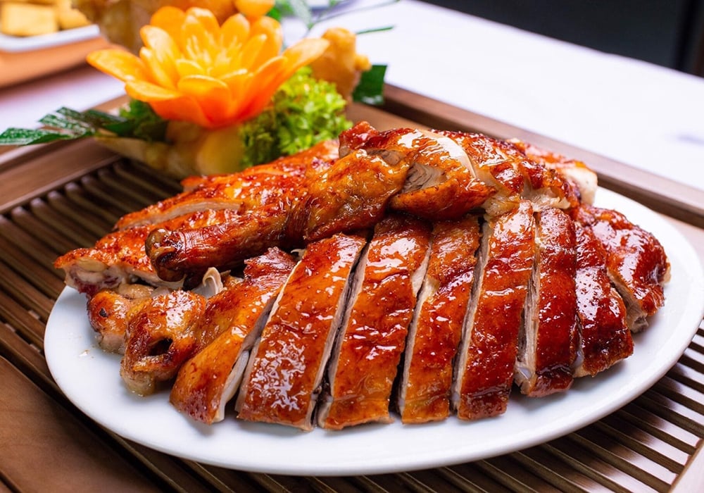 ức vịt quay da giòn