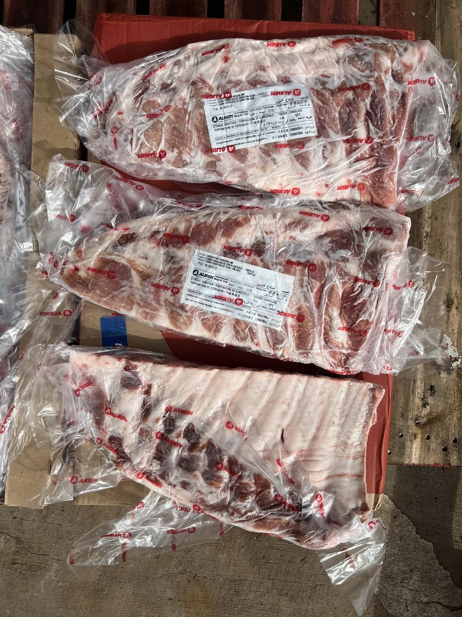 sườn bẹ heo đông lạnh nhập khẩu brazil