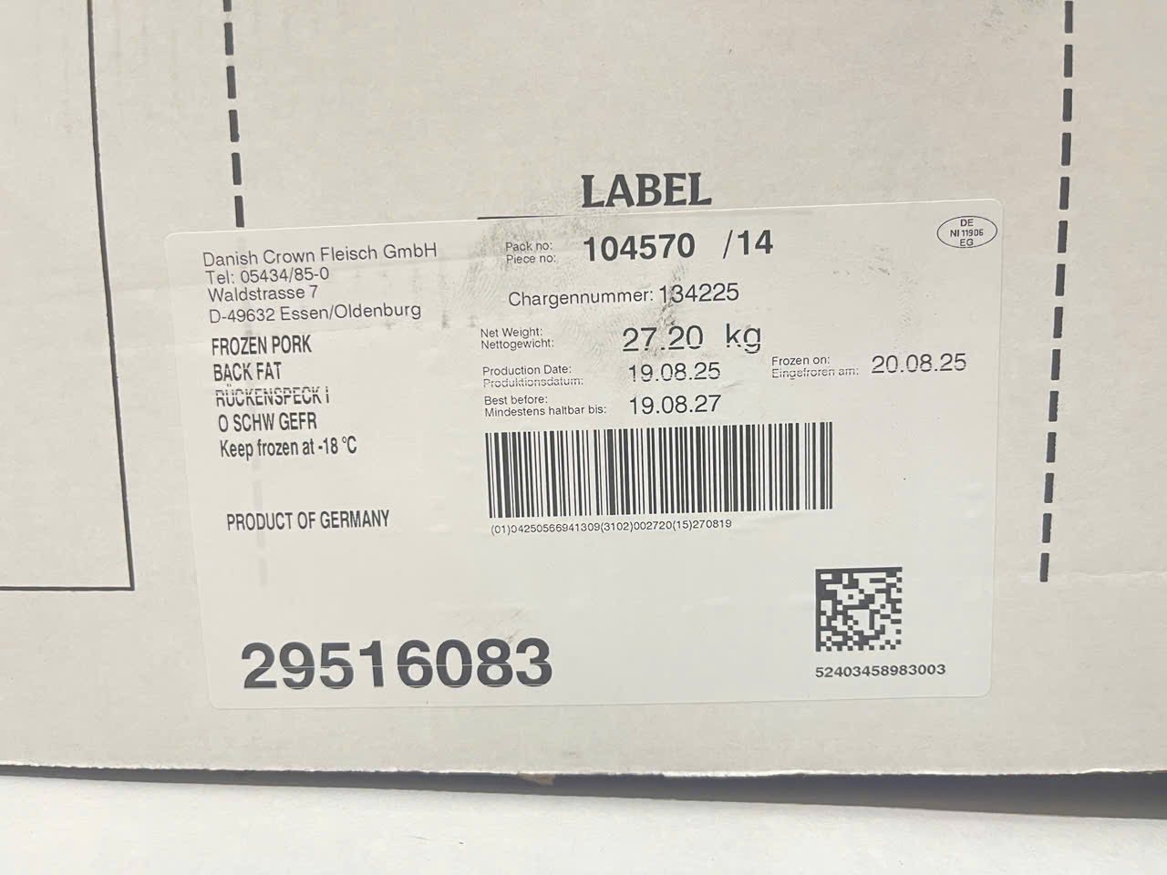 mỡ heo danish crown giá sỉ