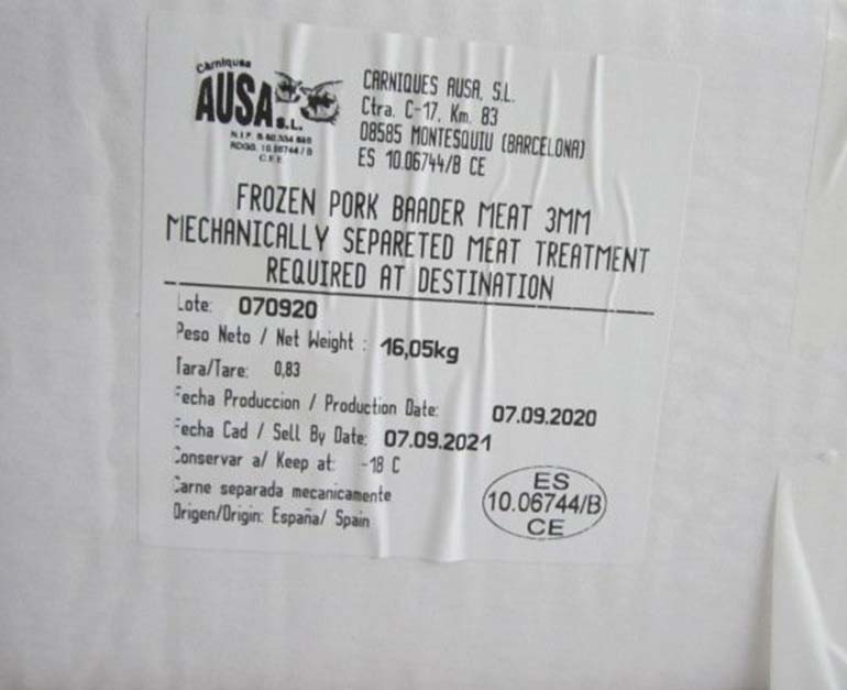 thịt xay đông lạnh nhập khẩu tây ban nha