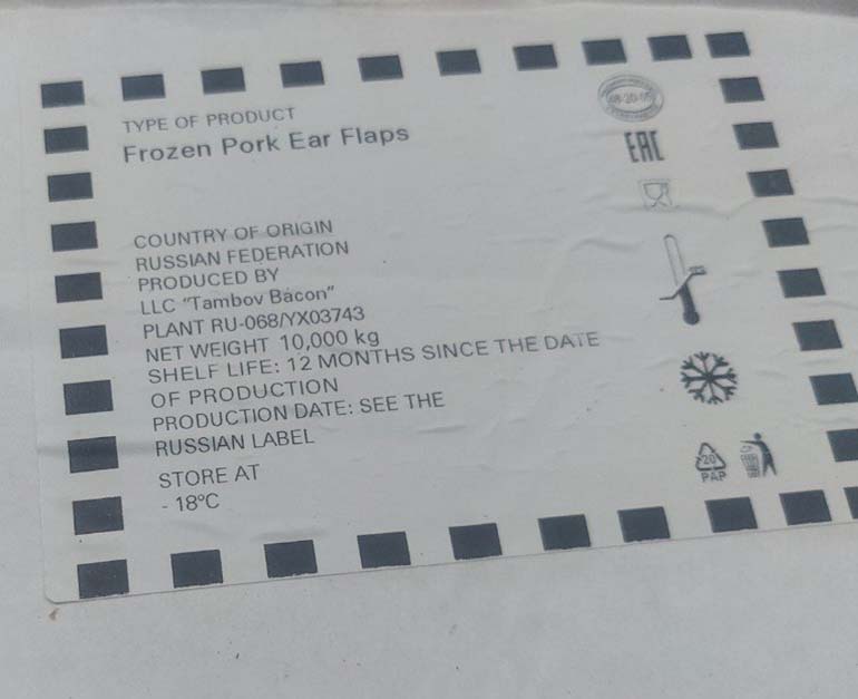 tai heo đông lạnh nhập khẩu nga