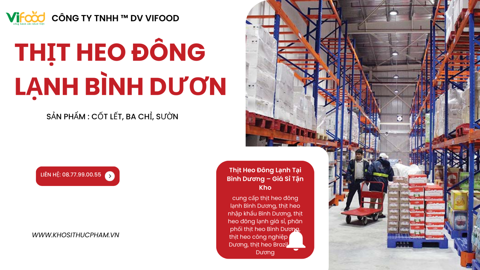 Kho thịt heo đông lạnh giá sỉ tại Bình Dương