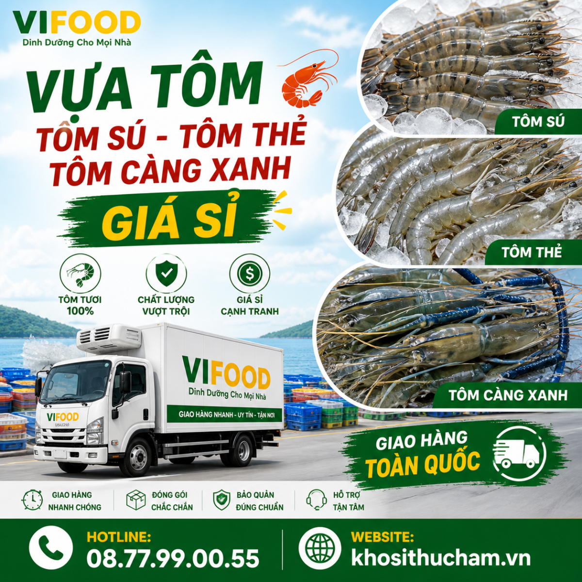Vựa tôm sú tôm thẻ tôm càng xanh giá sỉ tại TP.HCM